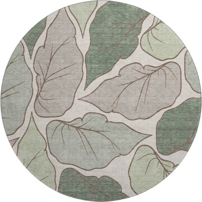 Premium Machine Washable Mayfield AMF2348 Botanical Rug