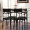Ensemble de table de salle à manger brun pour 4 tables de cuisine rectangulaires avec 4 chaises rembourrées Ensemble de table de salle à manger 5 pièces pour appartement, studio, petit espace, robuste et peu encombrant