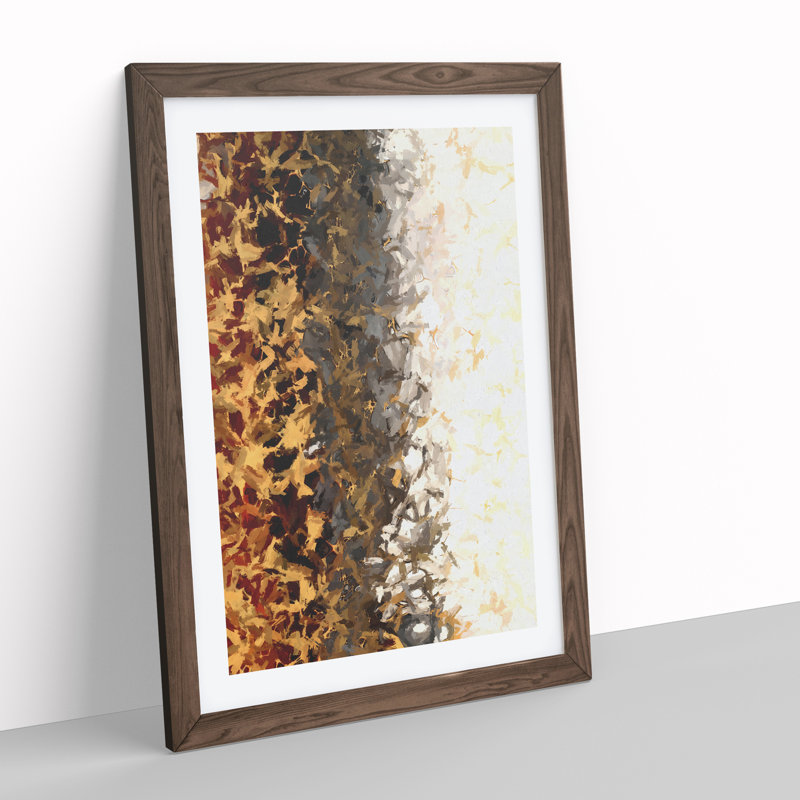 Divided Abstract - Single Picture Frame Print, 34cm H x 25cm W x 2cm D, Walnut