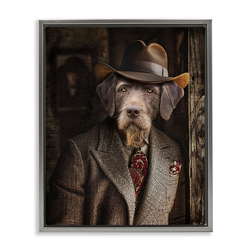 Art mural classique par Karen Burke, Cadre flottant gris lustré, H 31 po x l 25 po x P 1,7 po