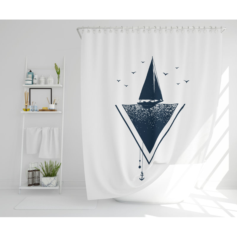 Lena Polyester Shower Curtain Set, 168cm H x 168cm W