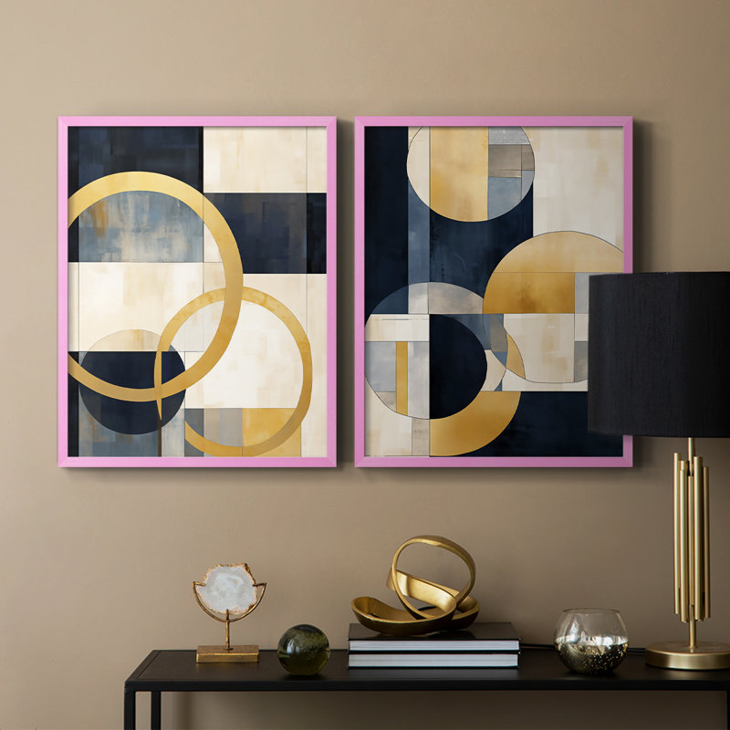 ABSTRACT Series DLXII - Reproduction encadrée de qualité supérieure - prête à être accrochée - aucun clou requis - aucun clou requis