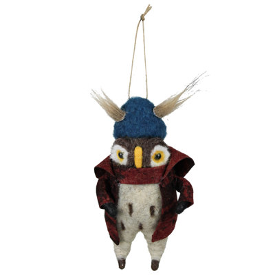 Horned Owl Ornament, Felt
