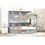 Lit superposé simple avec rangement et tablettes - Idéale pour une chambre à coucher confortable