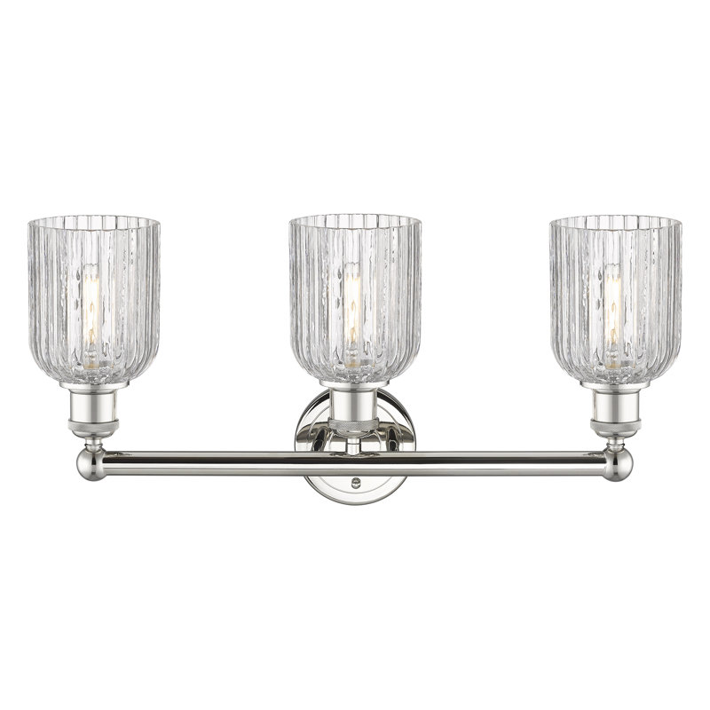 Abat-jour de salle de bain 3 lumières Edison Northgate, Clear, Nickel poli