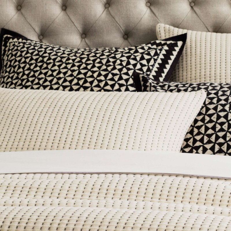 Pick Stitch Matelasse Sham, Natural, Euro