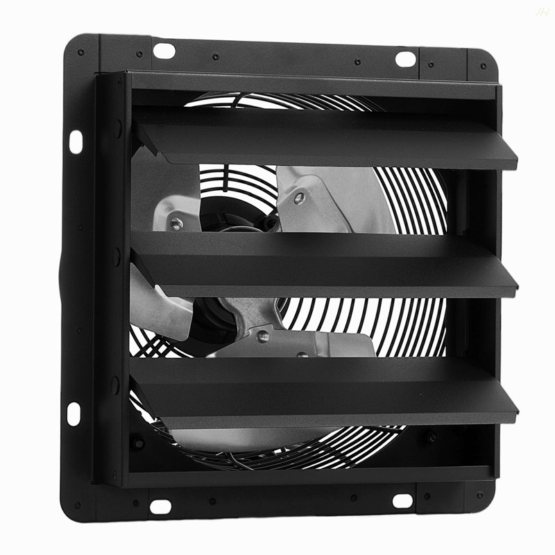 Ventilateur d'extraction de 12 pouces, ventilateur de grenier mural avec contrôle de température à vitesse variable, 1500 pi³ / min, moteur EC, minuterie, pour remise, garage, refroidissement de serre, noir
