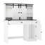 Meuble-lavabo de 43 po de largeur, avec miroir éclairé et tablette réglable, coiffeuse de style blanche, tiroir, meuble-lavabo