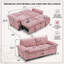 Canapé-lit coulissant en velours de 73 po, causeuse convertible avec matelas caché, conception peu encombrante-1761437645