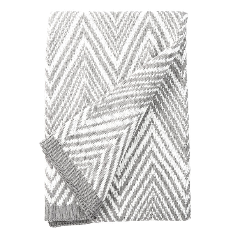 Jeté en acrylique doux rectangulaire Blondelle, Gris