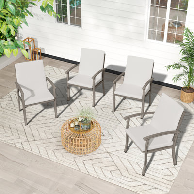 Colby 4-Piece Aluminum Patio Dining Chairs With Cushions by Red Barrel Studio