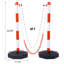 4 Pack Traffic Delineator Post Cones With Fillable Base, 32 5/8" Tall Plastic Safety Barrier With 5ft Chain, White/red Crowd Control Stanchion For Indoor Outdoor Traffic Warning – White/red