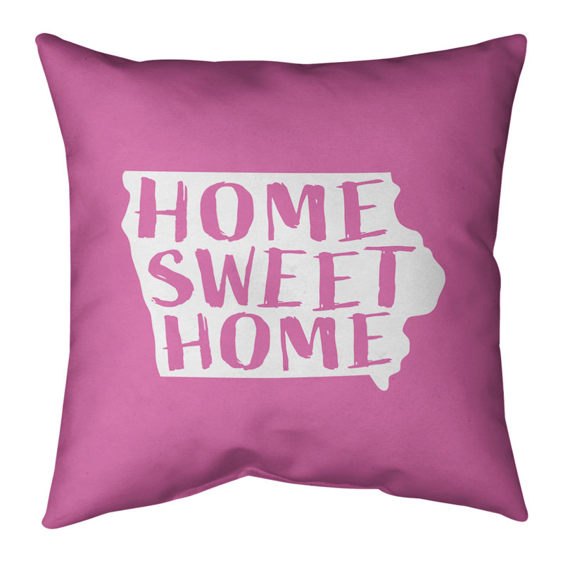 Coussin décoratif home, H 26 po x l 26 po, Iowa, Rose