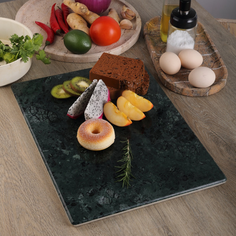 Planche à découper en marbre naturel 16 * 12 po, Vert indien