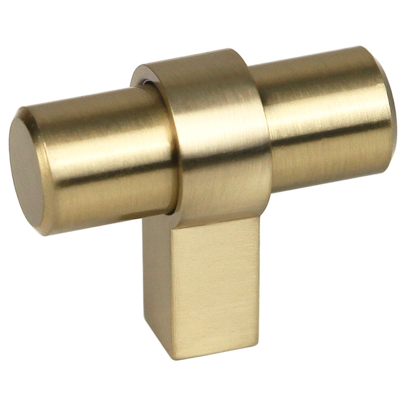 Emery Satin Gold Steel Cylindrical Cabinet Knob Set