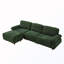 Canapé modulaire rembourré en L avec repose-pieds amovible-1277608897