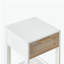Table d'appoint 15,75 po en osier avec tiroirs, table de chevet moderne, salon, table d'appoint de chambre à coucher, blanc