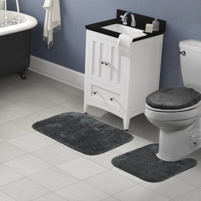 Mccluney 3 Piece Ultra Soft Bath Rug Set with Non-Slip Backing