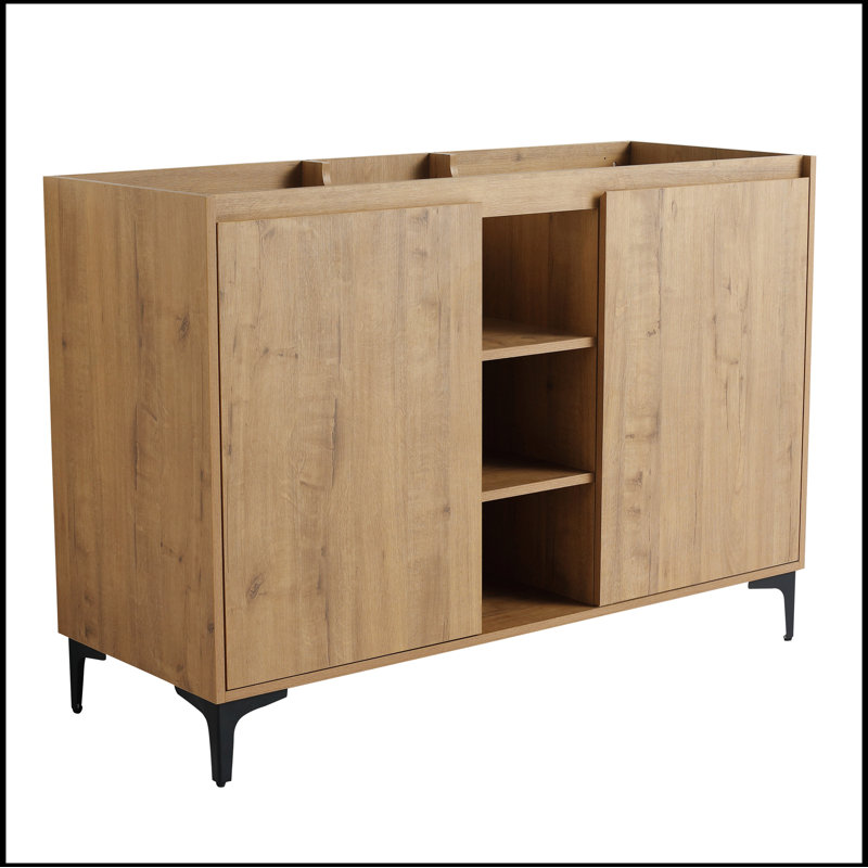 Meuble-lavabo à portes à fermeture douce, meuble-lavabo 48 po, BCB07148IMOX
