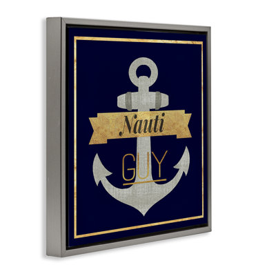 «Nauti Guy with Anchor», art mural encadré flottant par Graffi * Tee Studios