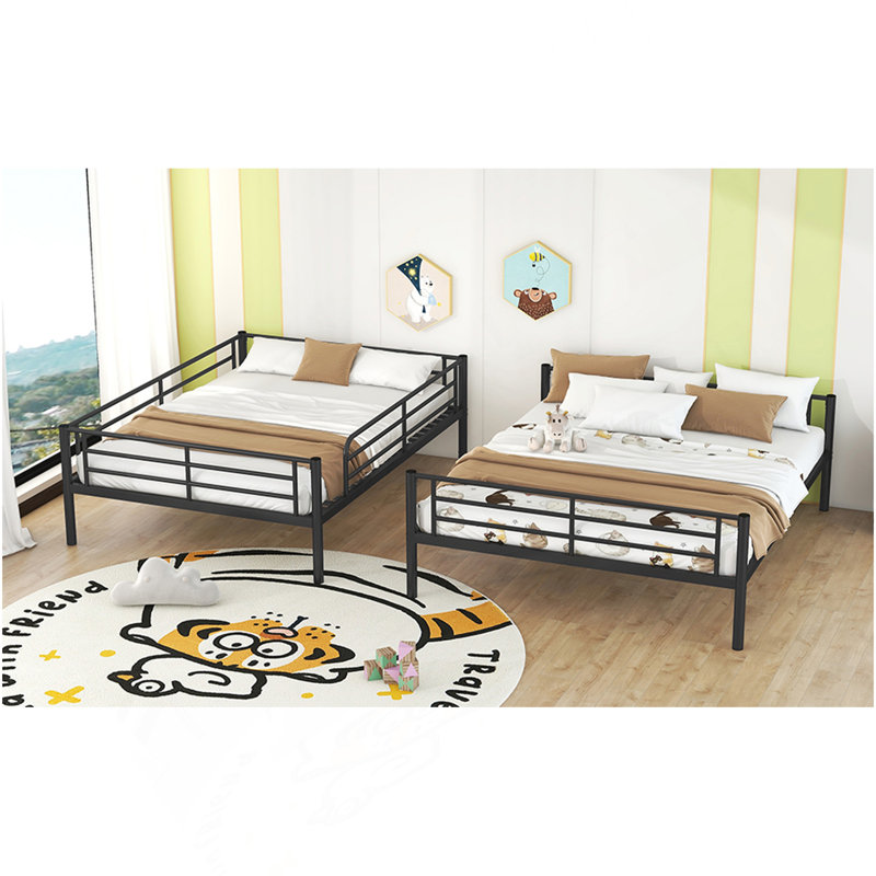 Full Metal Bunk Bed, Black, Black