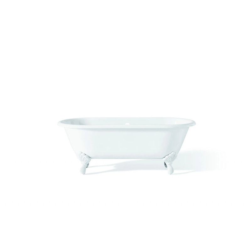 Baignoire de trempage sur pattes 61 po x 31 po Janade, Blanc, Intérieur et extérieur blancs