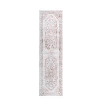 Tapis 2 x 8 Loom & Collection de couleur crème // - teint, ne perd pas ses poils pour la chambre à coucher, le salon, la salle à manger, le salon, la salle à manger et le bureau à domicile