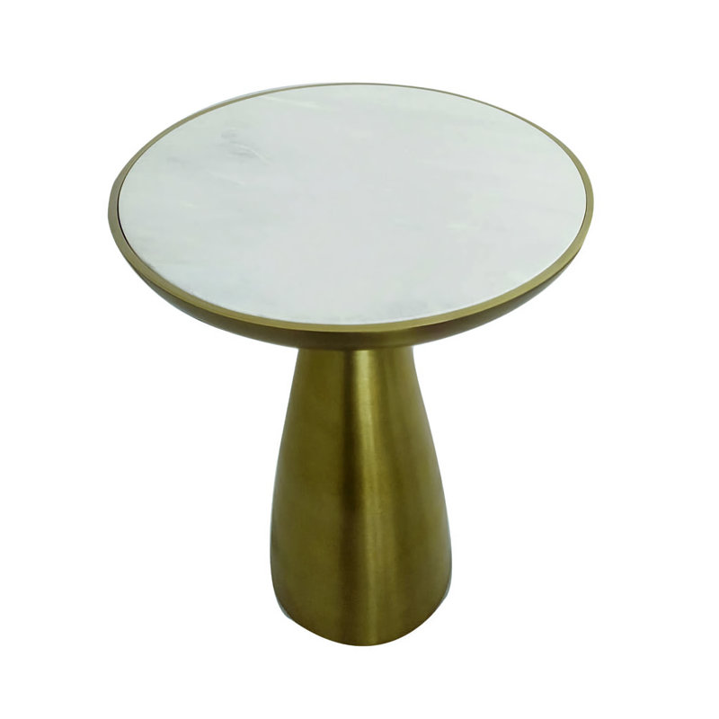 Table de bout à piédestal en marbre véritable Kyri