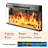 98" TV Stand with Electric Fireplace and Glass Cabinet, Adjustable Shelves & Cable Holes,  Farmhouse Wall Unit Entertainment Center With 3-Sided Electric Fireplace TV Stand For Tvs Up To 75", White-2049761467