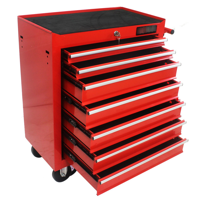 Chariot d'atelier mobile 7 tiroirs Red, Red