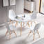 Ensemble de table de salle à manger 5 pièces pour 4, table de cuisine 35,5 po avec pieds, pieds en bois massif, sièges en plastique, blanc-1142735974-1154458849-1154458704