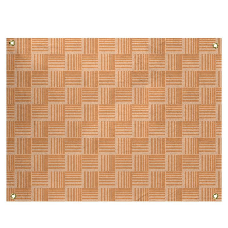 Tapisserie, H 59 po x l 80 po, Orange/blanc