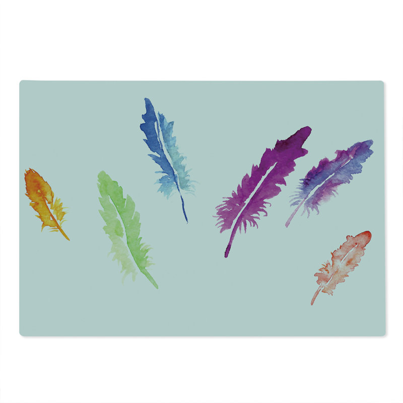 Ambesonne Feathers Cutting Board Large Size Watercolors Multicolor