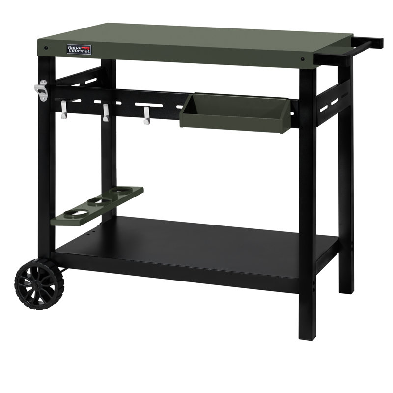 Royal Gourmet 2-Tier Dining Cart, Olive Green