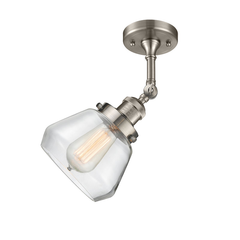 Chill Armed Sconce, Brushed Satin Nickel, Clear