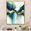 «Teal and Gold Abstract Expression I», art mural abstrait à l'encre liquide