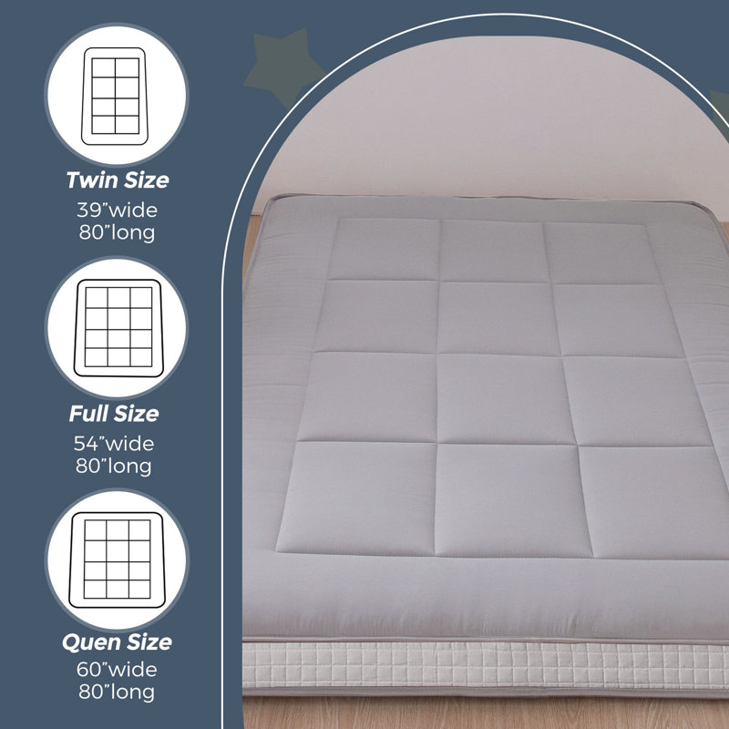 Kumari 6'' Thick Floor Futon Mattress, Twin, Gray