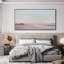 Très grande reproduction d'art sur toile - Horizon côtier pastel avec décor à ciel ouvert pour le salon ou la chambre à coucher - «Assemblage requis du cadre (cadre non fini)»-2116110618