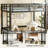 Loft Bed Twin Xl, Heavy Duty Loft Bed Frame With 2 Build In Ladder And Full Length Guardrail, Easy Assemble, Noise Free Design, No Box Spring Needed, Black-2124678776