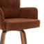 Swivel Upholstered Counter Stool with Solid Wood Frame-525380718