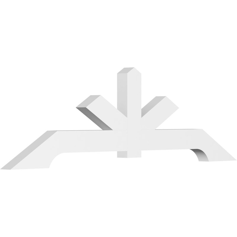 Vanguard Architectural Grade PVC Gable Bracket, 28" H x 96" W (Pitch: 7/12), 4" D x 6" F