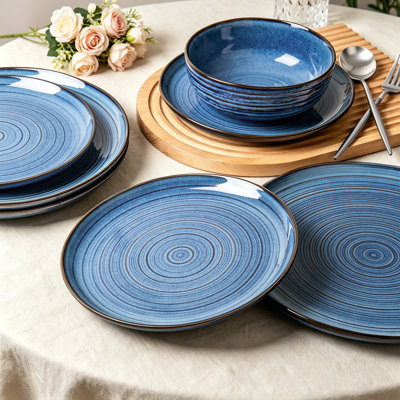  Halo Edge 12 Piece Stoneware Dinnerware Set, Service for 4