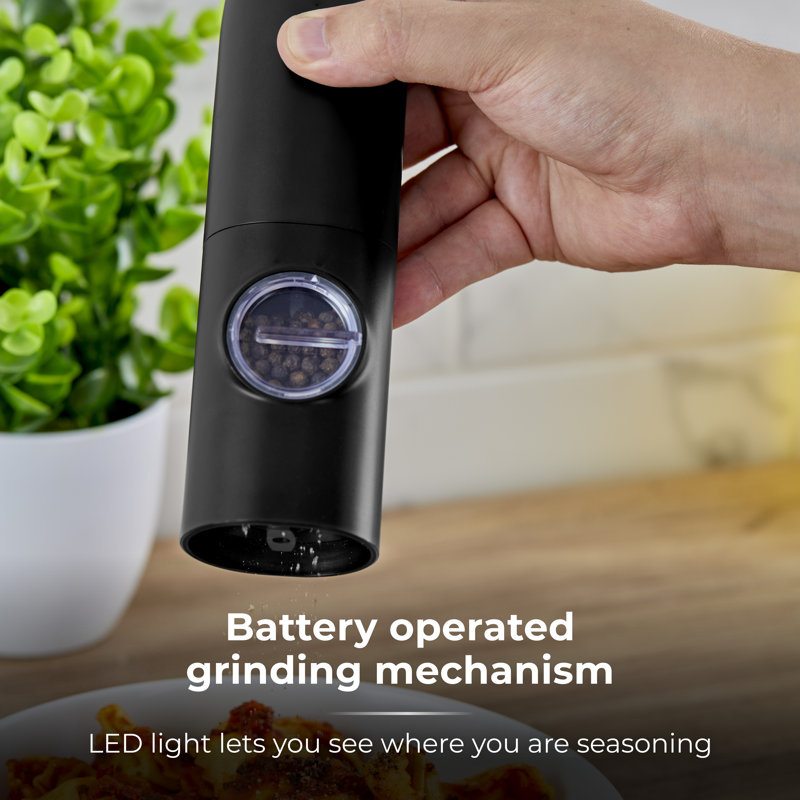 Tower Rechargeable Salt And Pepper Mill, Black
