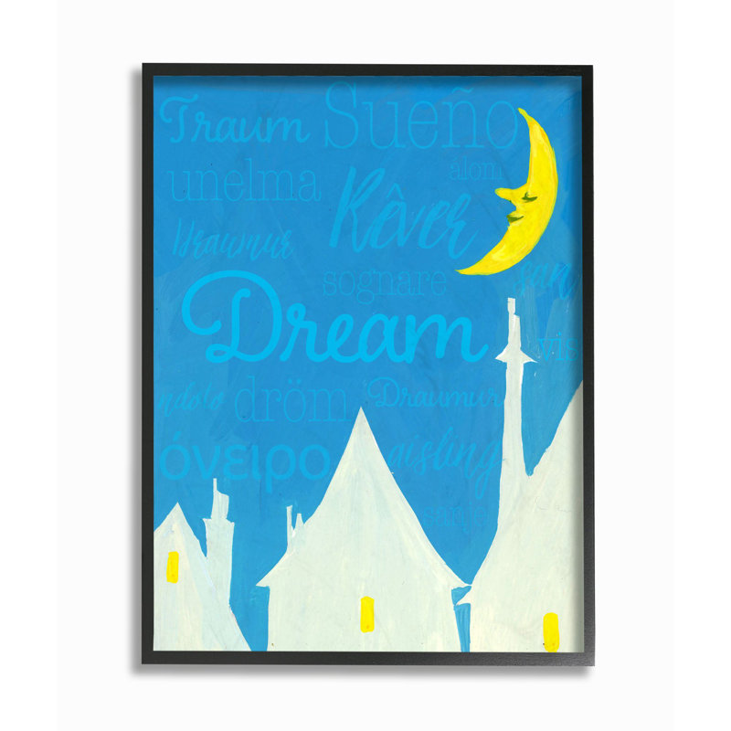 Art lunaire Leppert Dream Home, Giclée encadrée noir minuit, H 20 po x l 16 po