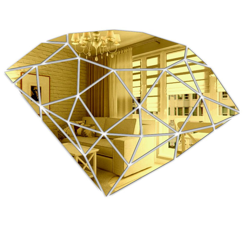 Danna Flat Wall Mirror, 55cm H x 75cm W, Gold