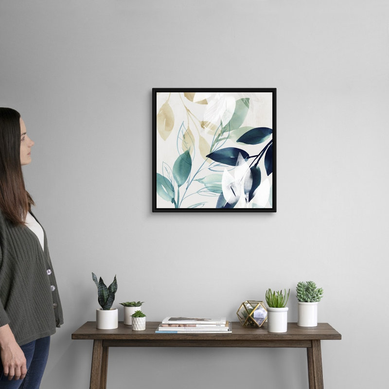 Reproduction d’art sur toile « Green sleeves II » par Isabelle Z, H 22 po x l 22 po x P 1,75 po, Toile avec cadre noir