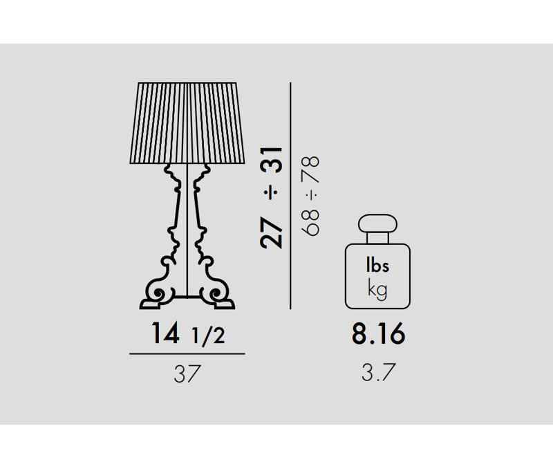 Bourgie Table Lamp, Gold