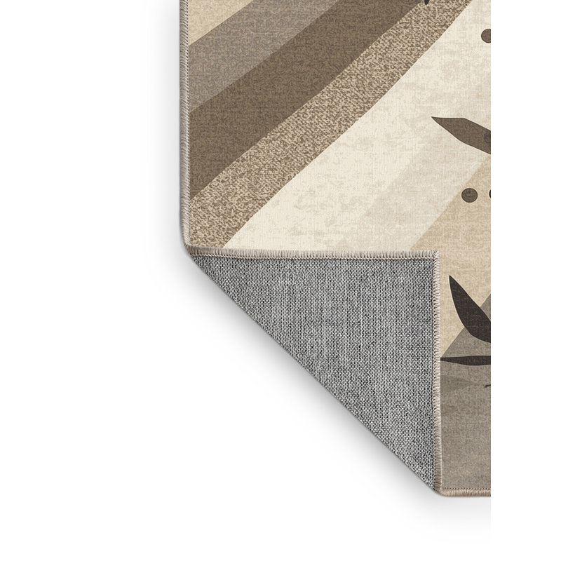 Tapis beige olive lavable à la machine Ottwell, 8 x 12