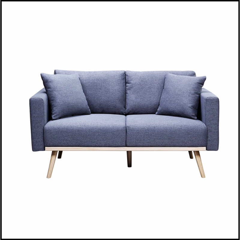 Elio Mid-Century Modern Loveseat With USB Charging, Pockets, And Plush Pillows For Comfort And Convenience