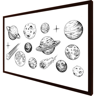 Calimesa Set Of Space Objects Planets, Stars - Single Picture Frame Print